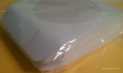 Paper CD/DVD Clear Disc Storage Sleeves Transparent Window (100 in Pack) - NEW
