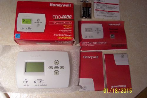 Honeywell pro 4000  5-2 programmable thermostat, 2 heat/1 cool, heatpump new! for sale