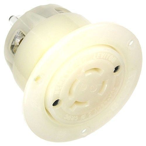 Leviton 2436 20 Amp, 480 Volt- 3PY, Flanged Outlet Locking Receptacle, Indust...