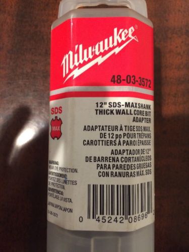 Milwaukee 48-03-3572 model sds-max thick-wall core bit 12&#034; adapter sha for sale
