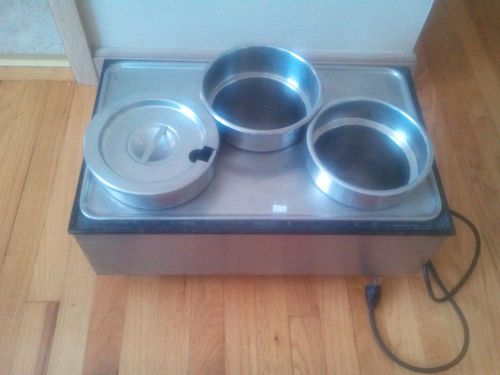 Commercial kitchen stainless steel 3 well soup, chili &amp; food warmer countertop for sale
