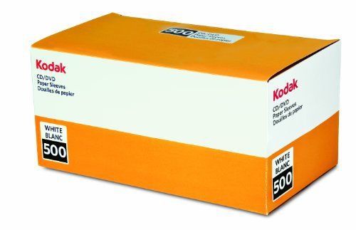 Kodak 70554 White Paper Sleeves 500 Pcsk For Cd Dvd