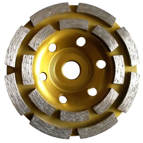 4” standard double row concrete diamond grinding cup wheel 5/8”-11 thread arbor for sale