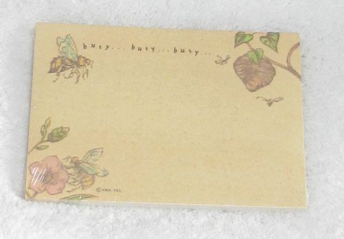 NEW! HTF HALLMARK CARDS, INC BEES/HIVE POST-IT NOTES PAD &#034;BUSY, BUSY, BUSY&#034;