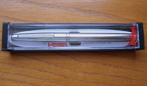 1 Pentel Lancelot Ballpoint Pen - Chrome Barrel - Black Liquid Ink - 0.8mm New