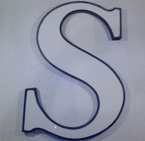 NON-Illuminated Channel 3D Letter S From Sears Store Sign 30&#034; Tall Man Cave Item
