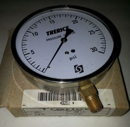Trerice Pressure Gauges 620B4502LA090 30PSI 4.5&#034; 1/4 NPT New Surplus