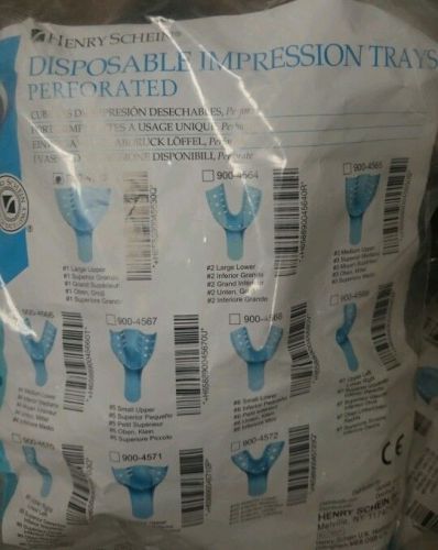 Henry Schein Disposable Impression Trays #1 Large Upper Trays 36 Trays (4 bags)