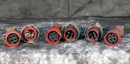 Lot of 3 hubbell 430p7w plugs and 3x 430c7w connectors for sale