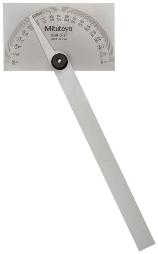 NEW Mitutoyo 968-201, Protractor, Stainless Steel, Rectangular Head, 1 Deg.