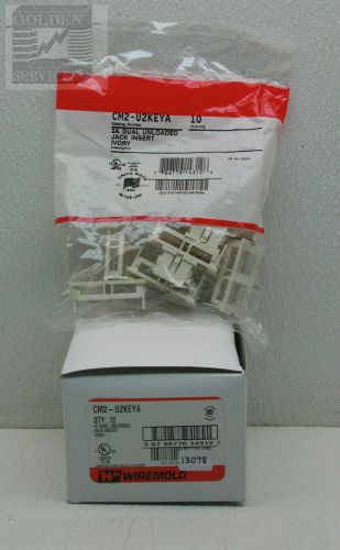 Wiremold CM2-U2KEYA 2A Dual Unloaded Jack Insert Ivory (Box of 10)