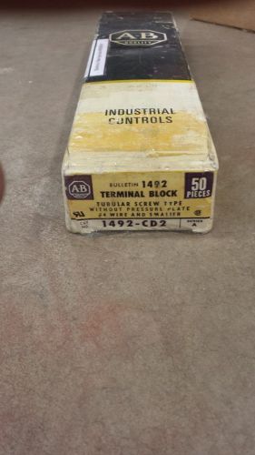 BOX OF 50 ALLEN BRADLEY 1492-CD2 TUBULAR SCREW TYPE TERMINAL BLOCKS 8D