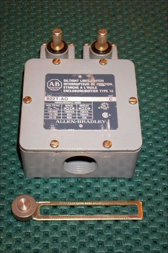 802t-ad allen bradley limit switch dual 10amp 600v spring return lever for sale