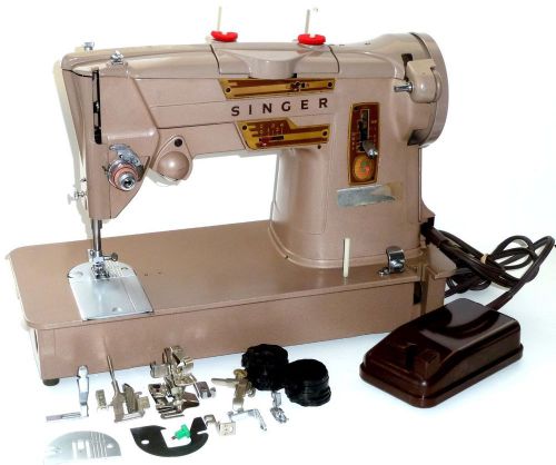 SINGER 328k SEWING MACHINE STYLE-O-MATIC ZIG ZAG SERVICED W/ Owners Manual