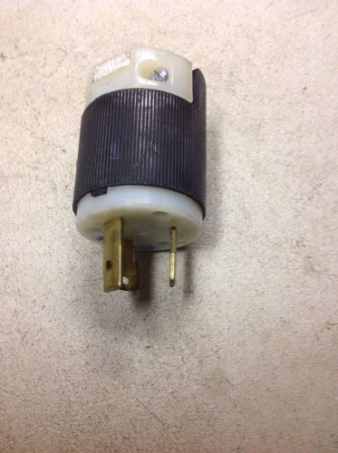 Used Hubbell HBL 2621 Locking 30A 250V Cable Mount Male Plug End NEMA L6-30