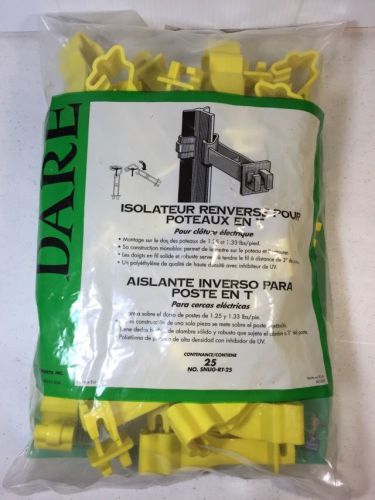 Dare Yellow Back Side T-Post Insulator SNUG-RT-25 For ELECTRIC FENCE Snaps On