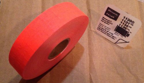 A Box of 7 Rolls of Red/Ornage Pricing Labels for Monarch Paxar 1131 with 1 INK