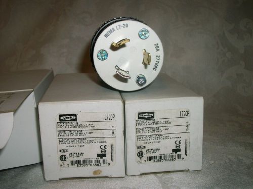 Lot of 3 hubbell l720p nema l7-20 20 a 277vac twist-lock plug nib for sale