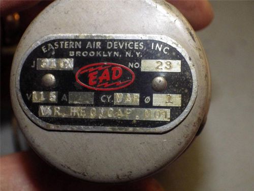 Vintage EAD Eastern Air Devices Small Powered Motor Spins freely 115v cycle vari