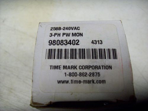 258b time mark 3 phase monitor. detects phase loss low voltage and reversal for sale