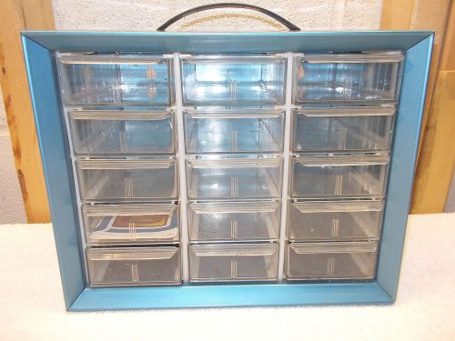 AKRO-MILS 15 Drawer Metal Cabinet~Parts Bin~Made in USA