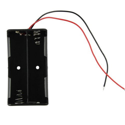 BLACK Battery Storage Box Holder For 2 x 18650 Black With 6&#034; Wire Leads 7.4V