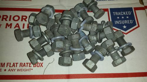 20 pcs 1/2&#034; x 1-1/4&#034; hex head bolts, nuts &amp; lock  hot dip galvanized for sale