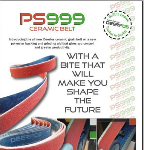 (5) 1&#034; x 42&#034; Ceramic Sanding Belts PS999 40 grit