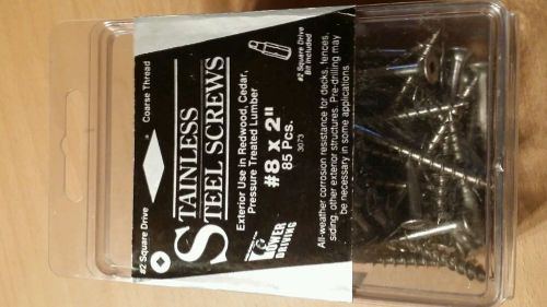 Stainless Steel Wood Deck Screws # 8  x 2&#034; #2 Square Drive ( 85 pcs)