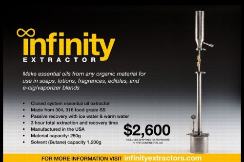 Infinity Extractor Closed Loop Essential Oil Extraction System 250 Gram BHO