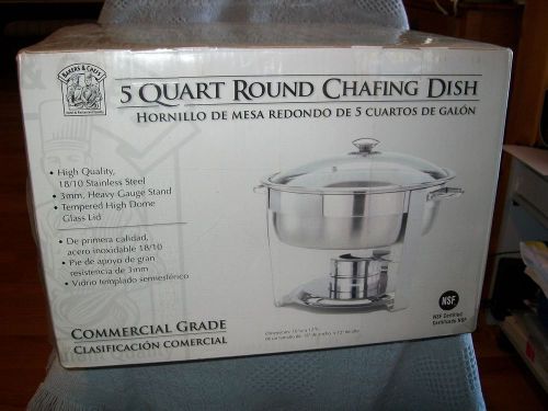 BAKERS &amp; CHEFS 5 QUART ROUND CHAFING DISH