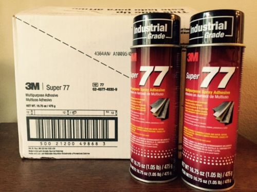 3m super 77 spray adhesive case of 12 (16.75 fl. oz ea) spray glue multipurpose for sale