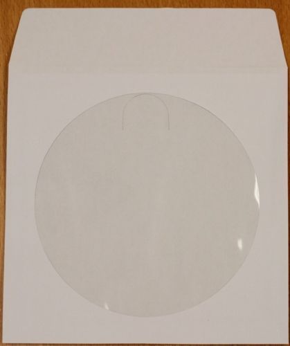 1000~White CD DVD Paper Sleeves Envelopes Flap Clear Window MOVIES~MUSIC~BULK