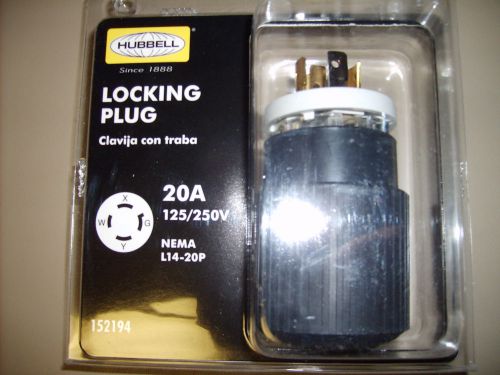 Hubbell Locking Plug 20A 125/250V NEMA L14-20P  152194