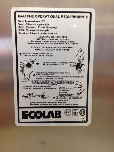 Ecolab Industrial Dishwasher