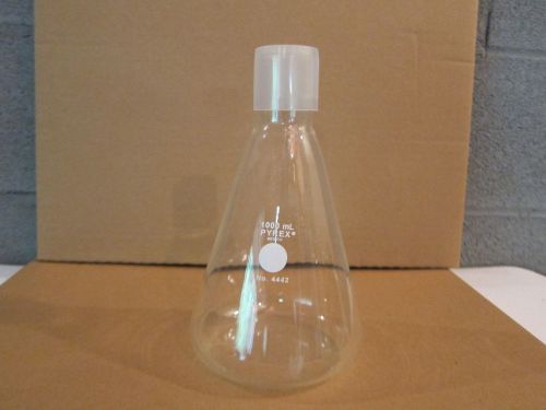 Erlenmeyer flask borosilicate glass 1000ml culture flasks with cap, #4442 for sale