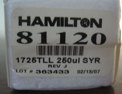 Hamilton 1725TLL 250ul Syringe 81120 New Sealed