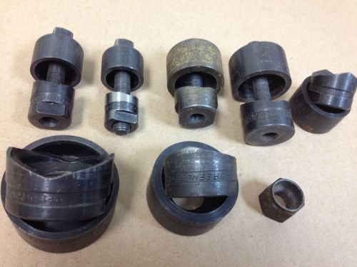 7 Greenlee Punch Knockout Die Conduit 1/2&#034; 7/8&#034; 3/4&#034; 1&#034; 1 1/8&#034; 1 1/4&#034; 4 Bolts