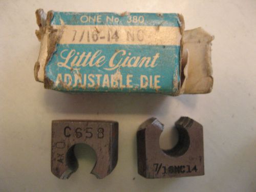 PIPE  DIES   7/16 - 14 NC- TWO USED   (NOS)- MADE BY GREENFIELD LITTLE GIANT
