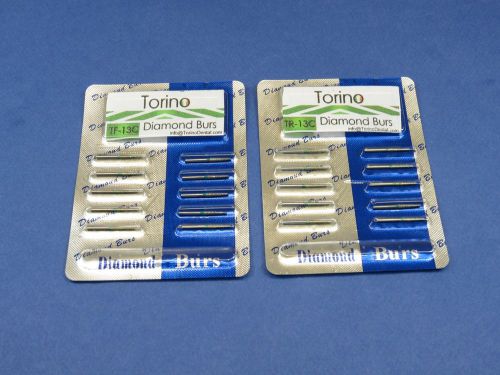 Dental Lab Diamond Burs Conical Trunk TF-13C FG Kit /2 Pack 20 Pcs TORINO