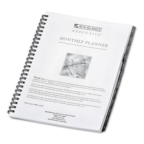 AT-A-GLANCE Executive Monthly Planner Refill, 6 7/8 x 8 3/4, White, 2015
