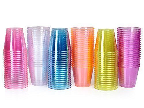 1 oz. Disposable Plastic Shot Glass/Portion Cups Assorted Colors **96 COUNT**