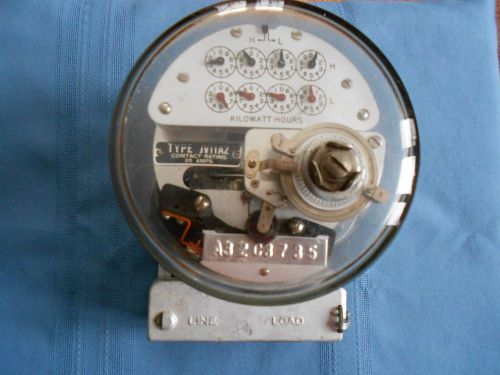 Vintage Sangamo Electric Co, Type JV11A2, 25 Amp, 240 Volts, Dial Knob on Globe