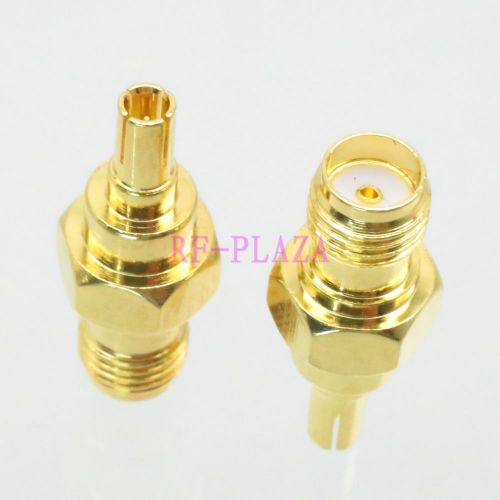 Adapter CRC9 male plug to SMA female jack gold plated straight RF COAXIAL