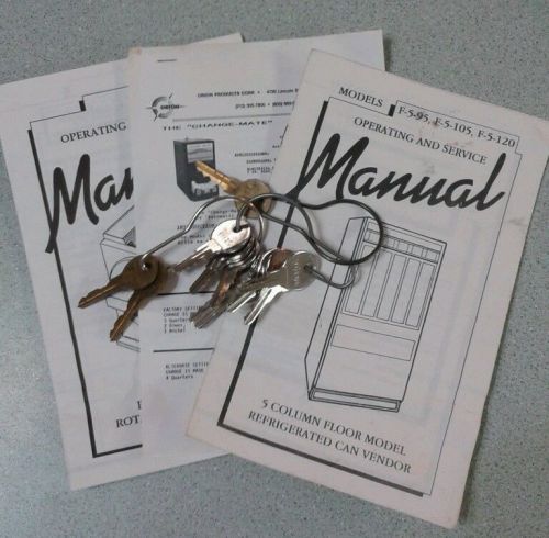 Keys Manuals for juicemate snackmate &amp; change mate vending machines