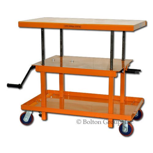 Bolton tools mt3036 hydraulic lift table mechanical hand-crank 2200 lb for sale