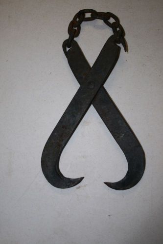 PRIMITIVE LOGGING TONGS - Vintage Forestry with Horses Or Oxen