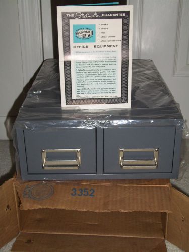 3&#034; x 5&#034; index card file steelmaster card cabinet no 3352 gray industrial age for sale