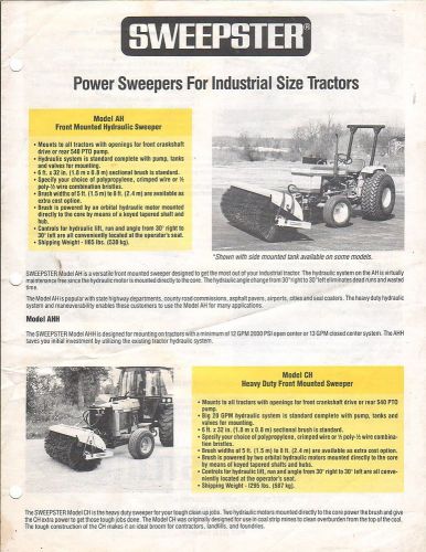Equipment Brochure - Sweepster - AH CH Sweeper Industrial Tractor c1988 (E2128)