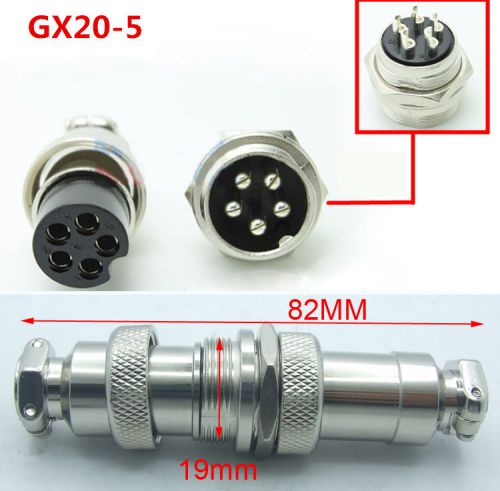 1 sets F/M Docking GX20 5-Pin Aviation Plug Mounting holes ?20mm Metal plug